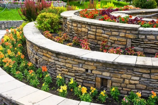 stone retaining wall project